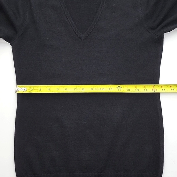 Jones & Co. Women's Black 100% Merino  V Neck Pullover Sweater Size Medium - Picture 10 of 12